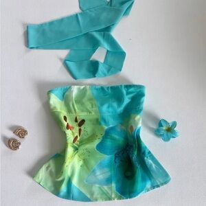 Peppermayo strapless top blue